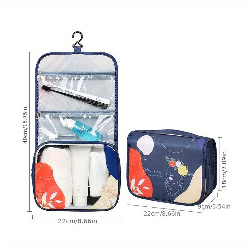 Pattern Portable Toiletry Bag Large Double Zipper Cosmetics Bag