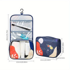 Pattern Portable Toiletry Bag Large Double Zipper Cosmetics Bag