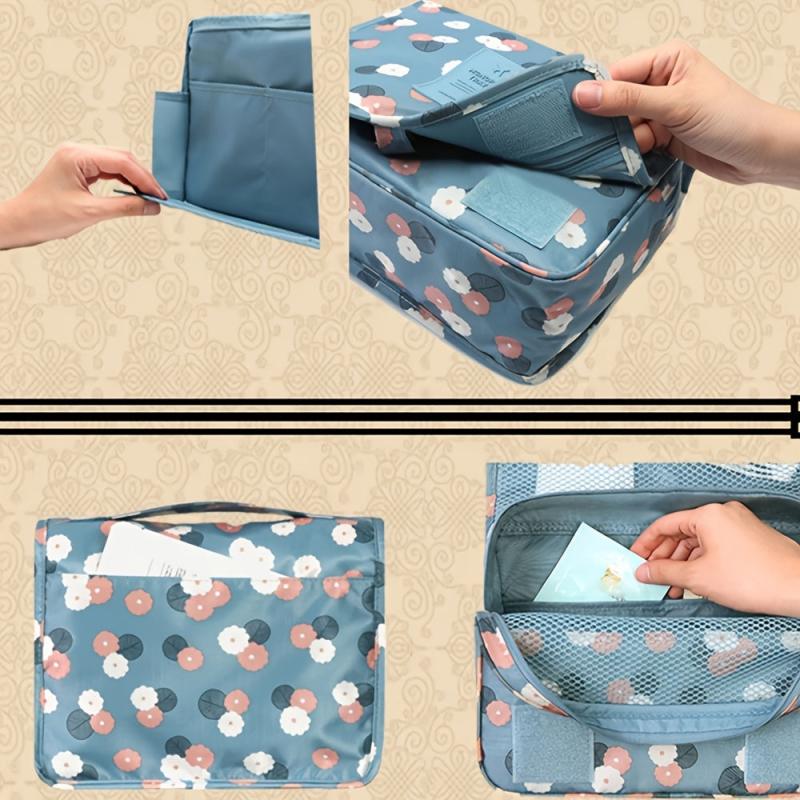 Water resistant Makeup Cosmetic Bag with Hanging Hook