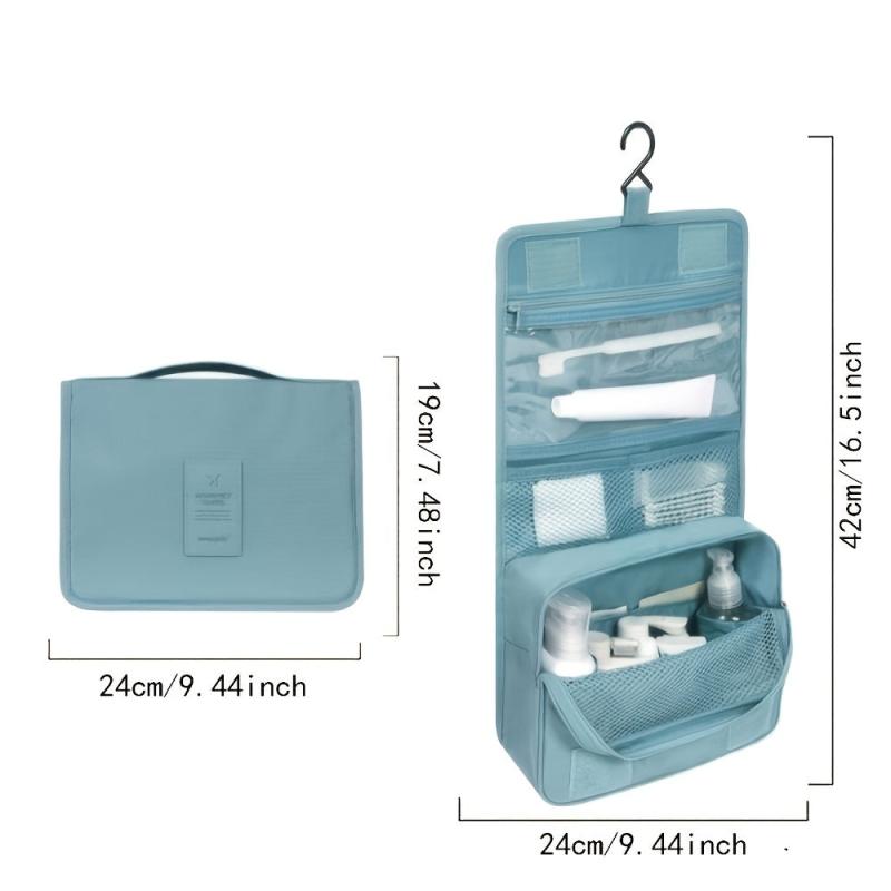 Water resistant Makeup Cosmetic Bag with Hanging Hook