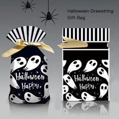 10 Pcs Halloween Drawstring Bags Candy & Cookies Storage Gift Organizers
