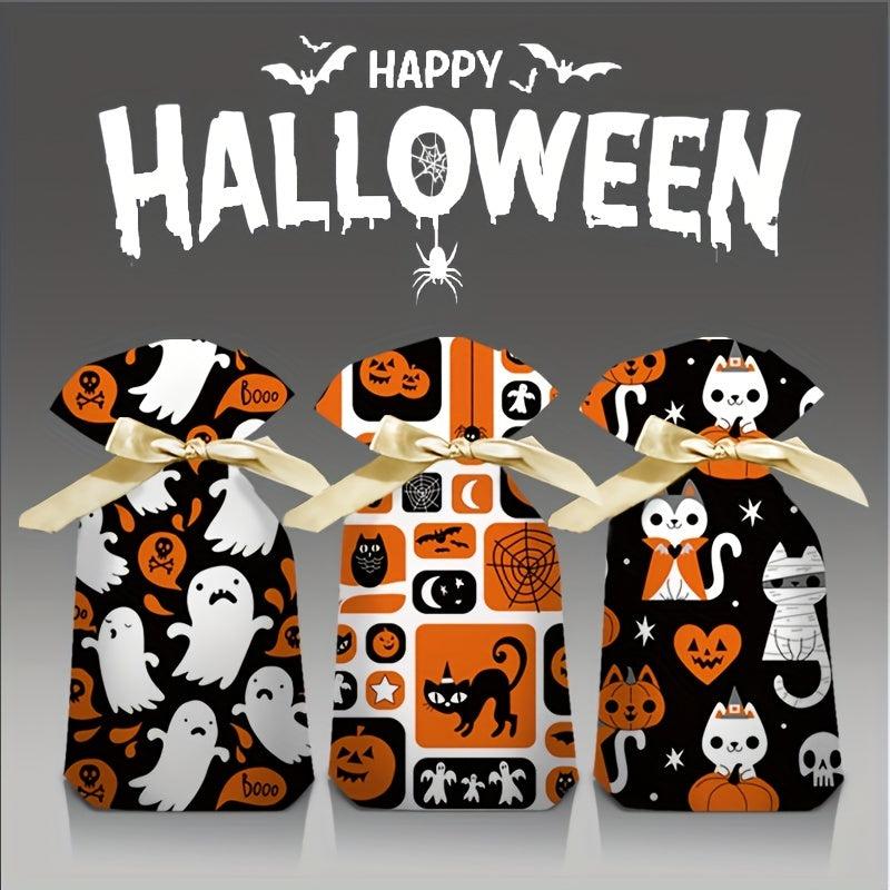 10 Pcs Halloween Drawstring Bags Candy & Cookies Storage Gift Organizers