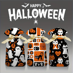 10 Pcs Halloween Drawstring Bags Candy & Cookies Storage Gift Organizers