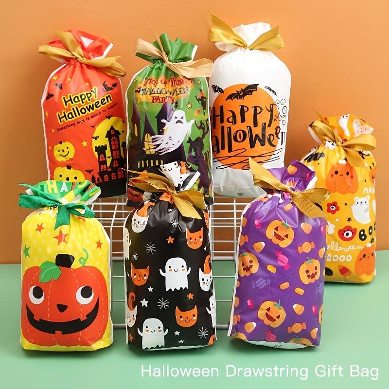 10 Pcs Halloween Drawstring Bags Candy & Cookies Storage Gift Organizers