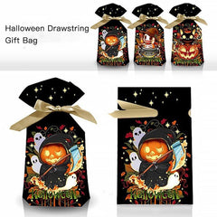 10 Pcs Halloween Drawstring Bags Candy & Cookies Storage Gift Organizers