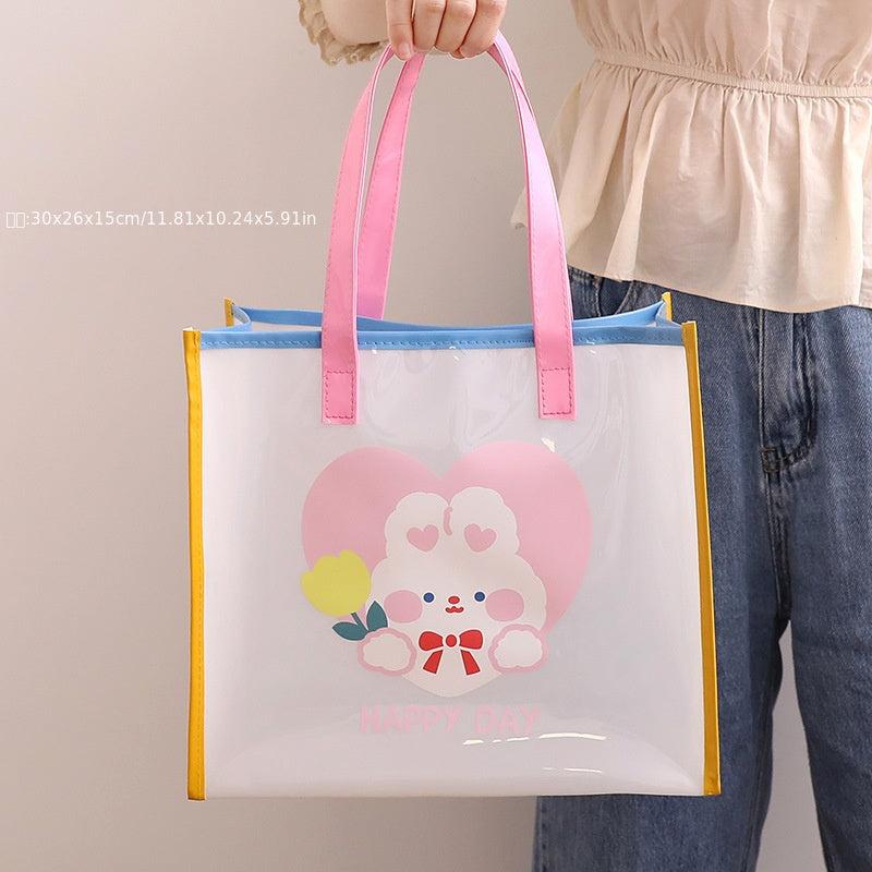 Transparent Waterproof Toiletry Bag PVC Tote Shopping Bag
