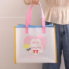 Transparent Waterproof Toiletry Bag PVC Tote Shopping Bag
