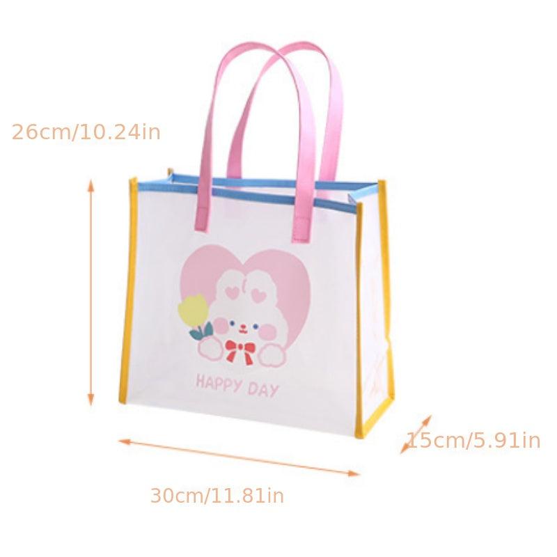 Transparent Waterproof Toiletry Bag PVC Tote Shopping Bag