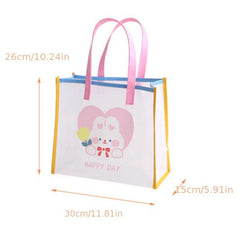 Transparent Waterproof Toiletry Bag PVC Tote Shopping Bag