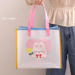 Transparent Waterproof Toiletry Bag PVC Tote Shopping Bag