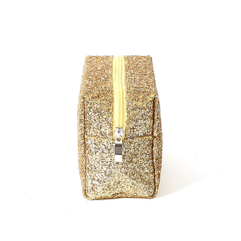 Sequin Square Cosmetics Bag Glitter Toiletry Clutch Travel Storage