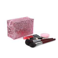 Sequin Square Cosmetics Bag Glitter Toiletry Clutch Travel Storage