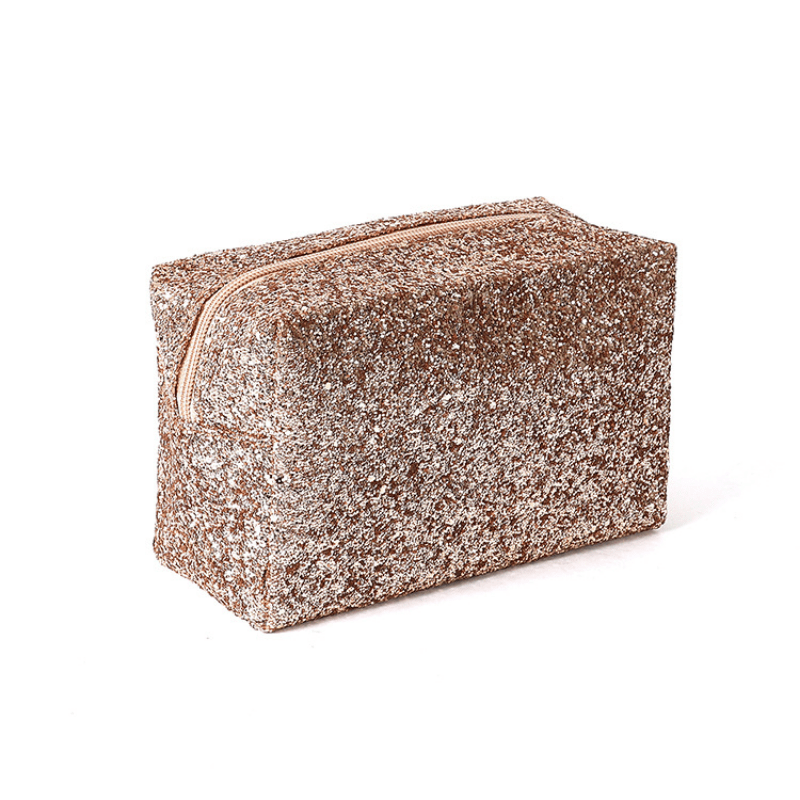 Sequin Square Cosmetics Bag Glitter Toiletry Clutch Travel Storage
