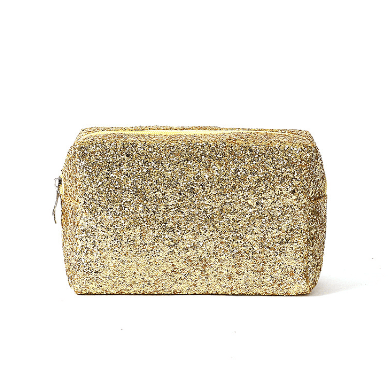 Sequin Square Cosmetics Bag Glitter Toiletry Clutch Travel Storage