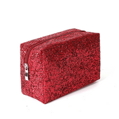Sequin Square Cosmetics Bag Glitter Toiletry Clutch Travel Storage