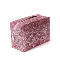 Sequin Square Cosmetics Bag Glitter Toiletry Clutch Travel Storage