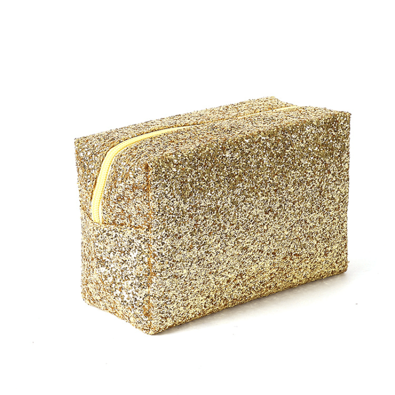 Sequin Square Cosmetics Bag Glitter Toiletry Clutch Travel Storage