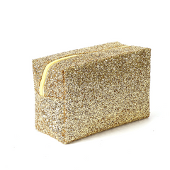 Sequin Square Cosmetics Bag Glitter Toiletry Clutch Travel Storage