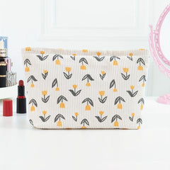 Small Flower Stripe Wash Bag Travel Storage Large Makeup Bag