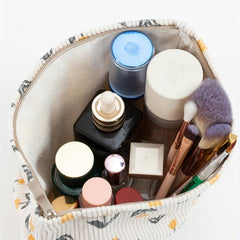 Small Flower Stripe Wash Bag Travel Storage Large Makeup Bag