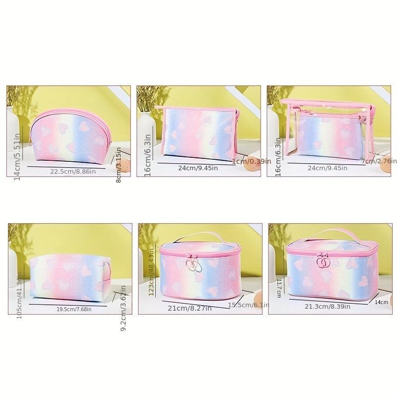 Glitter Gradient Cosmetic Bag Large Capacity Convenient Storage Bag