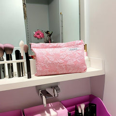 Oversized Travel Cosmetic Bag Soft Pink Large Capacity