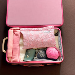 Oversized Travel Cosmetic Bag Soft Pink Large Capacity