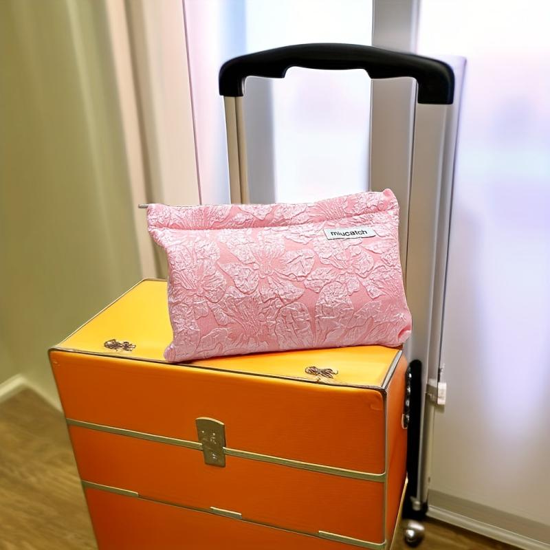 Oversized Travel Cosmetic Bag Soft Pink Large Capacity