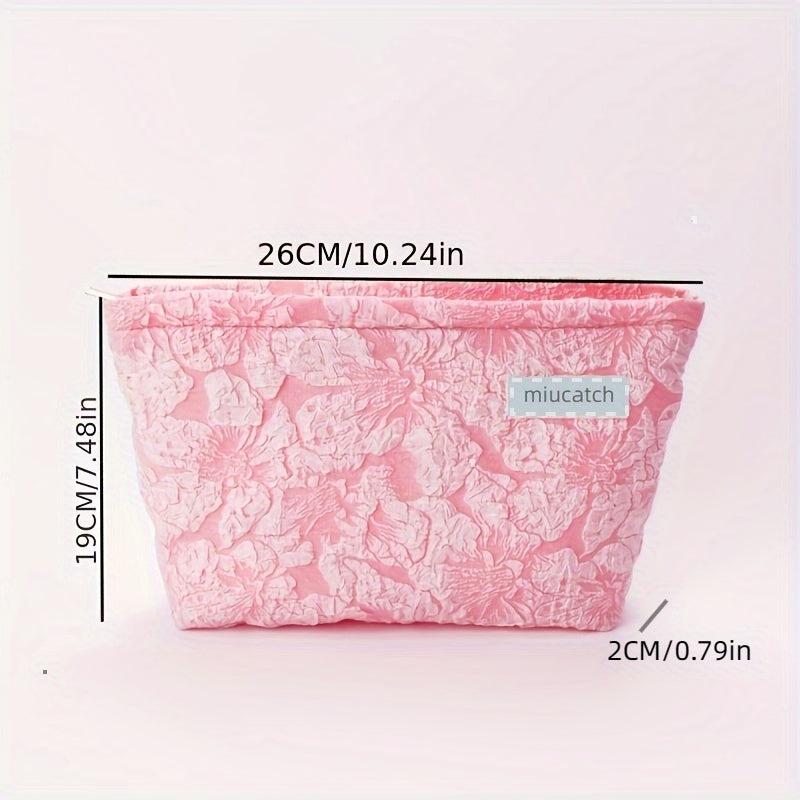 Oversized Travel Cosmetic Bag Soft Pink Large Capacity