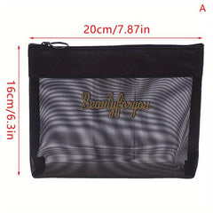 Large Capacity Mesh Toiletry Bag Portable Travel Cosmetic Storage Bag