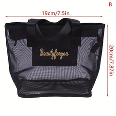 Large Capacity Mesh Toiletry Bag Portable Travel Cosmetic Storage Bag