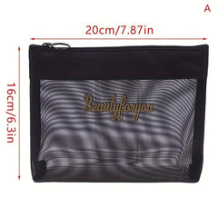 Large Capacity Mesh Toiletry Bag Portable Travel Cosmetic Storage Bag