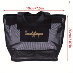 Large Capacity Mesh Toiletry Bag Portable Travel Cosmetic Storage Bag
