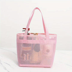 Portable Mesh Toiletry Bag Transparent Mesh Cosmetics Bag
