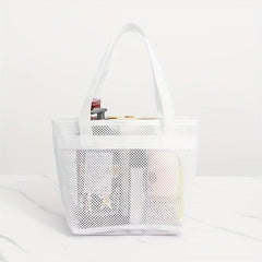 Portable Mesh Toiletry Bag Transparent Mesh Cosmetics Bag