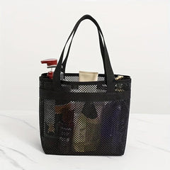 Portable Mesh Toiletry Bag Transparent Mesh Cosmetics Bag