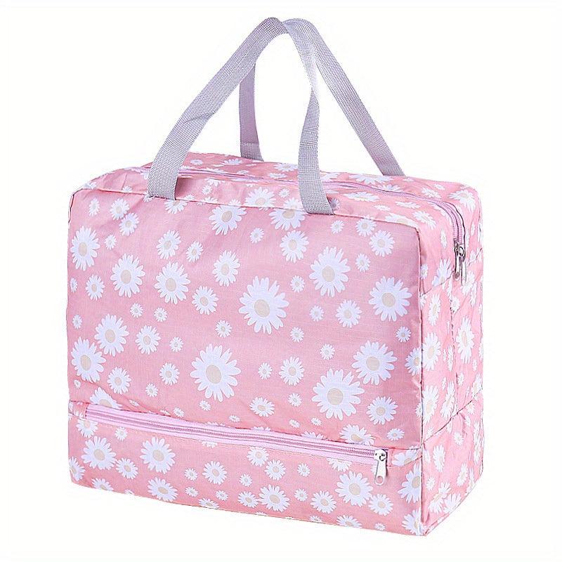 Whale Daisy Printed Handbag Wet Dry Separation Bag