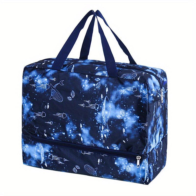 Whale Daisy Printed Handbag Wet Dry Separation Bag