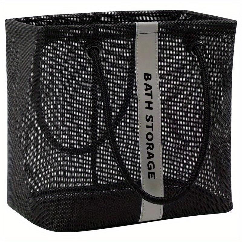 Large Capacity Mesh Toiletry Bag Portable Swimsuit Beach Cosmetic Handbag