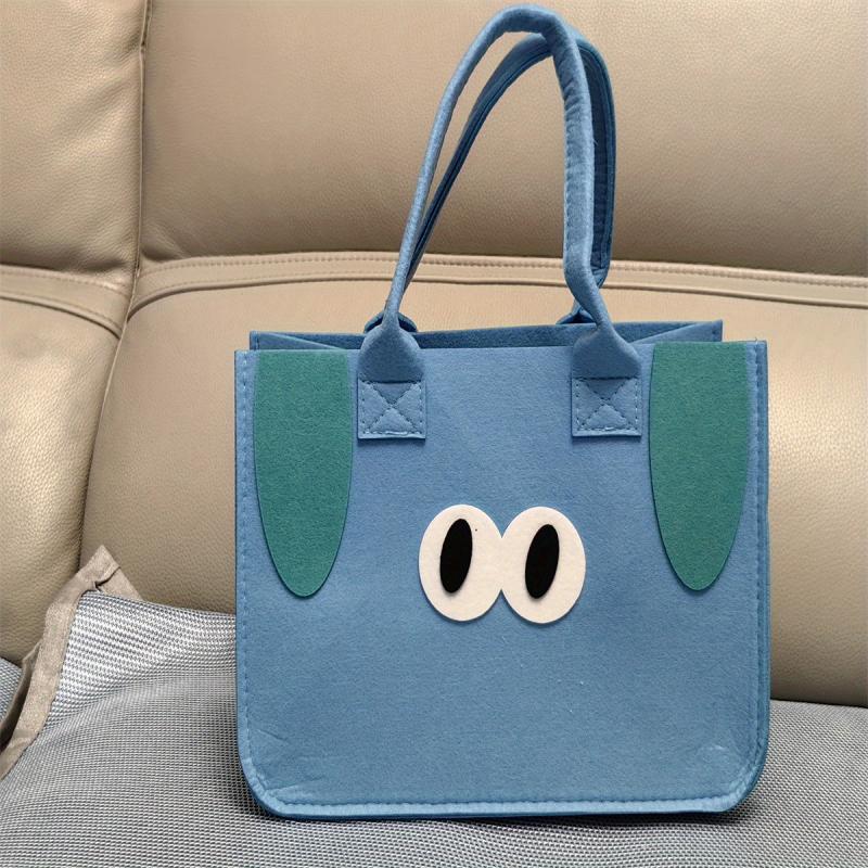 Large Capacity Pattern Felt Handbag Lunch Bag Creative Shopping Carrier