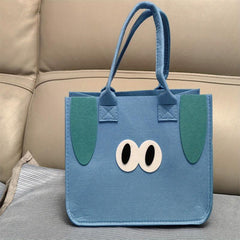 Large Capacity Pattern Felt Handbag Lunch Bag Creative Shopping Carrier