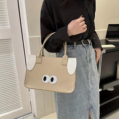 Large Capacity Pattern Felt Handbag Lunch Bag Creative Shopping Carrier