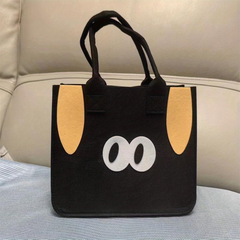 Large Capacity Pattern Felt Handbag Lunch Bag Creative Shopping Carrier