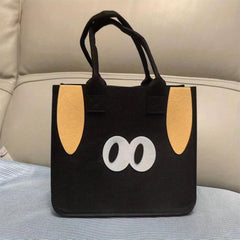 Large Capacity Pattern Felt Handbag Lunch Bag Creative Shopping Carrier