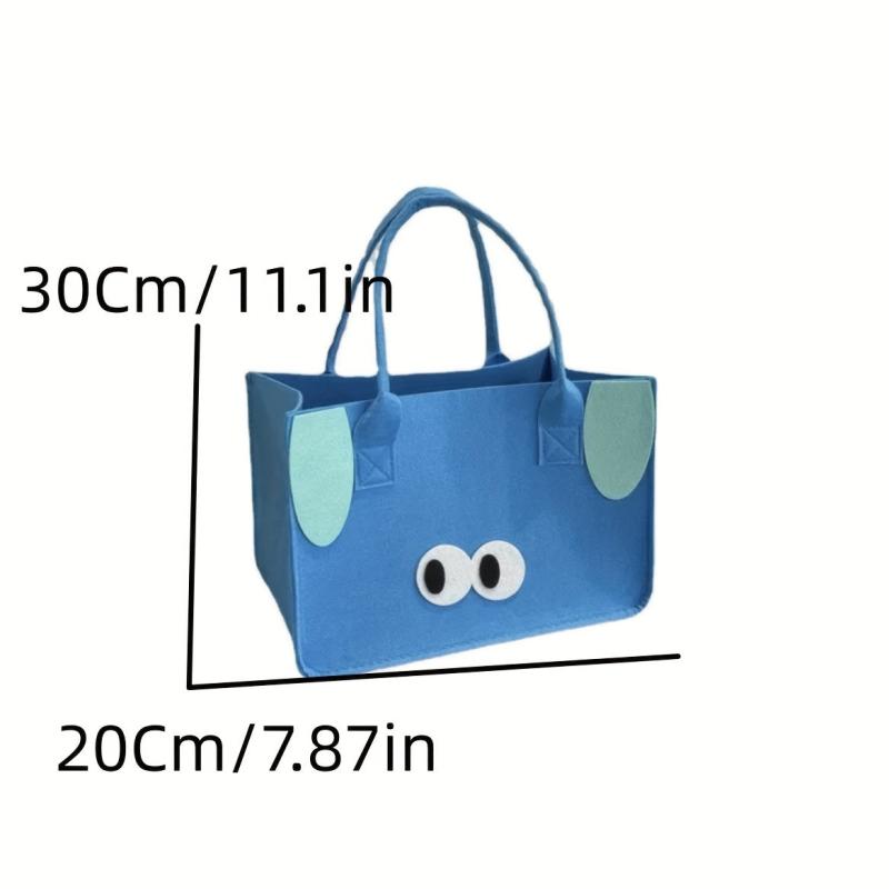 Large Capacity Pattern Felt Handbag Lunch Bag Creative Shopping Carrier