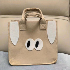 Large Capacity Pattern Felt Handbag Lunch Bag Creative Shopping Carrier