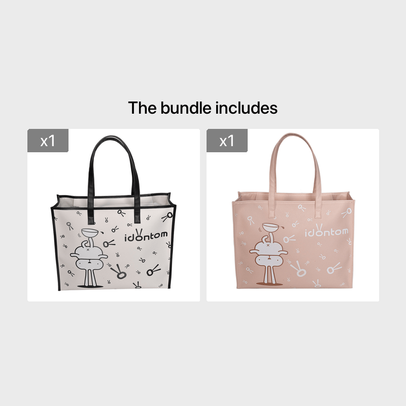 Cartoon Print PU Leather Tote Bag Top Handle Handbag