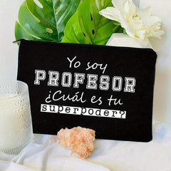 Spanish Print Cosmetics Bags Canvas Pencil Storage Pouch Travel Toiletry Bag