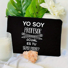 Spanish Print Cosmetics Bags Canvas Pencil Storage Pouch Travel Toiletry Bag