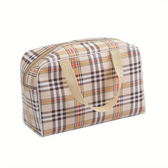 Bright Plaid Comestic Bag Toiletry Wash Hand held Bag
